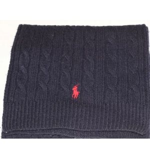 Polo Ralph Lauren Men's Navy Cable Knit Scarf NWT